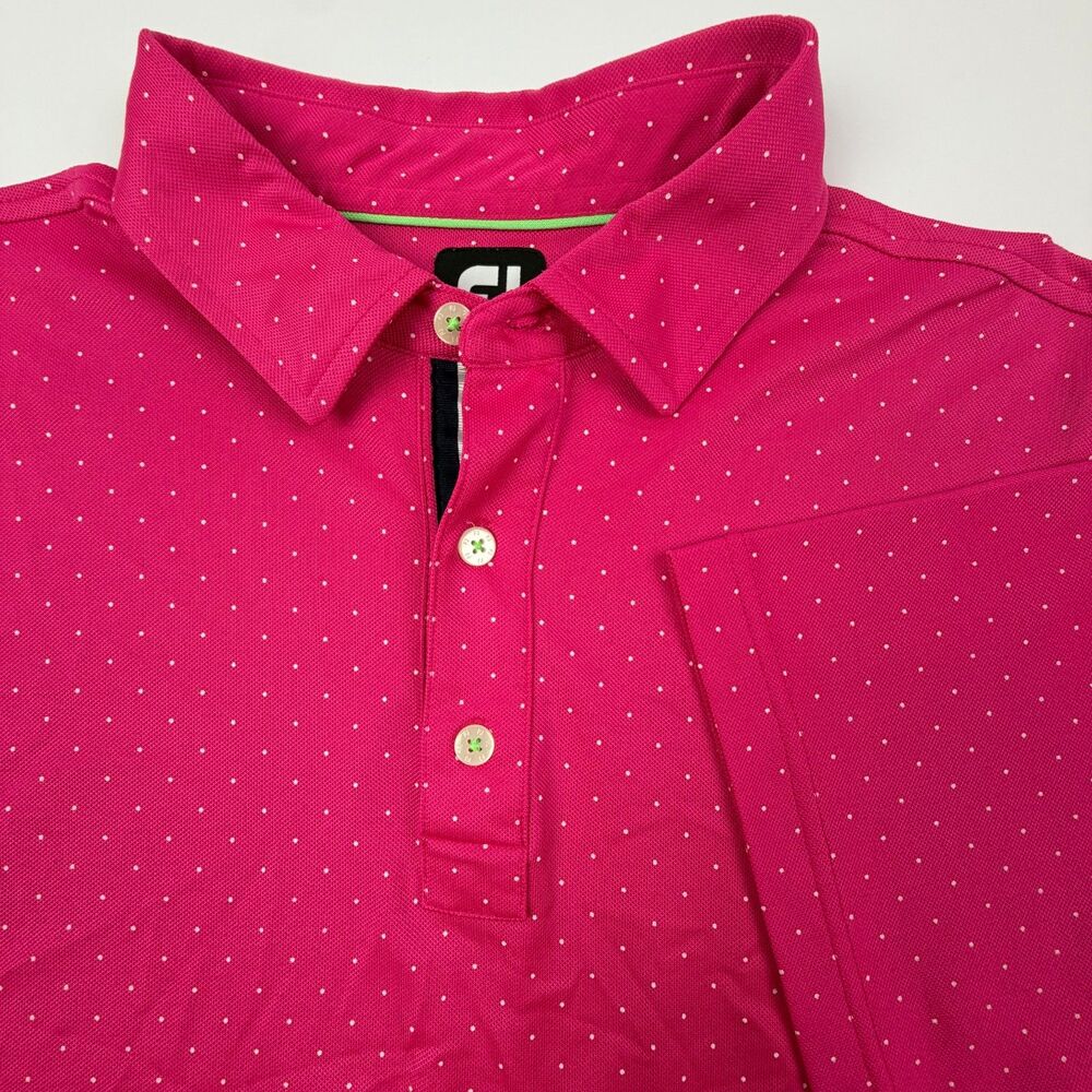 FootJoy Pink Micro Dot Golf Polo Shirt XL